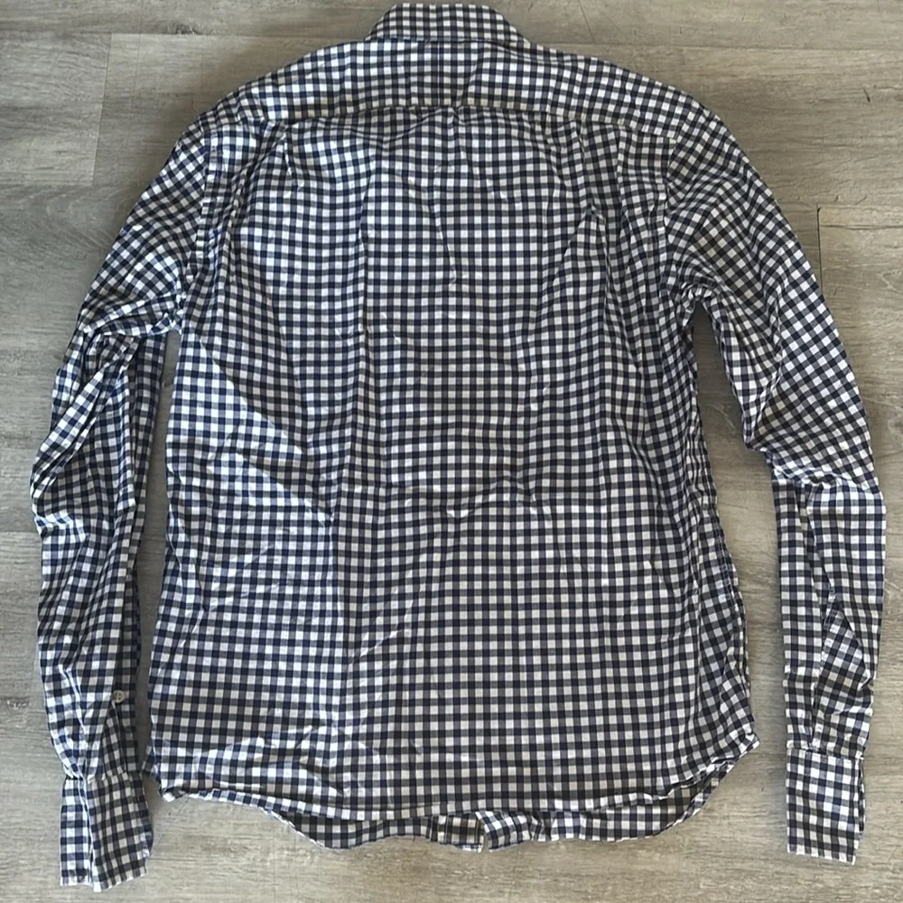 J Crew Ludlow Navy blue  Gingham Long Sleeve Button Up Shirt - S